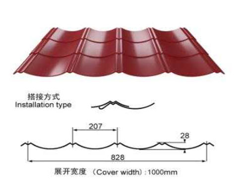 成都NS-011 glazed tile profile drawing